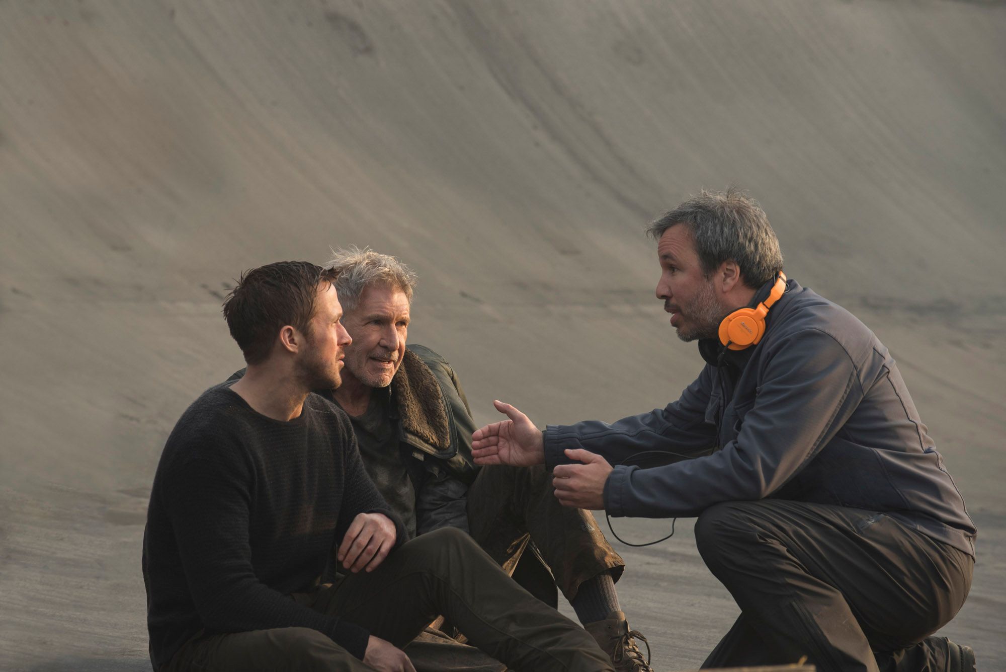 Denis Villeneuve avec Ryan Gosling et Harrison Ford