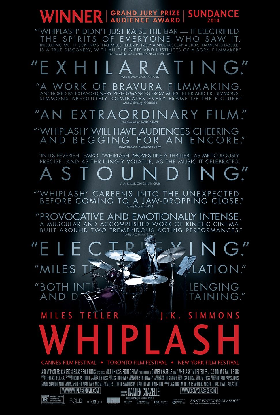 Whiplash - Movie Poster - Top 10 Films 2015