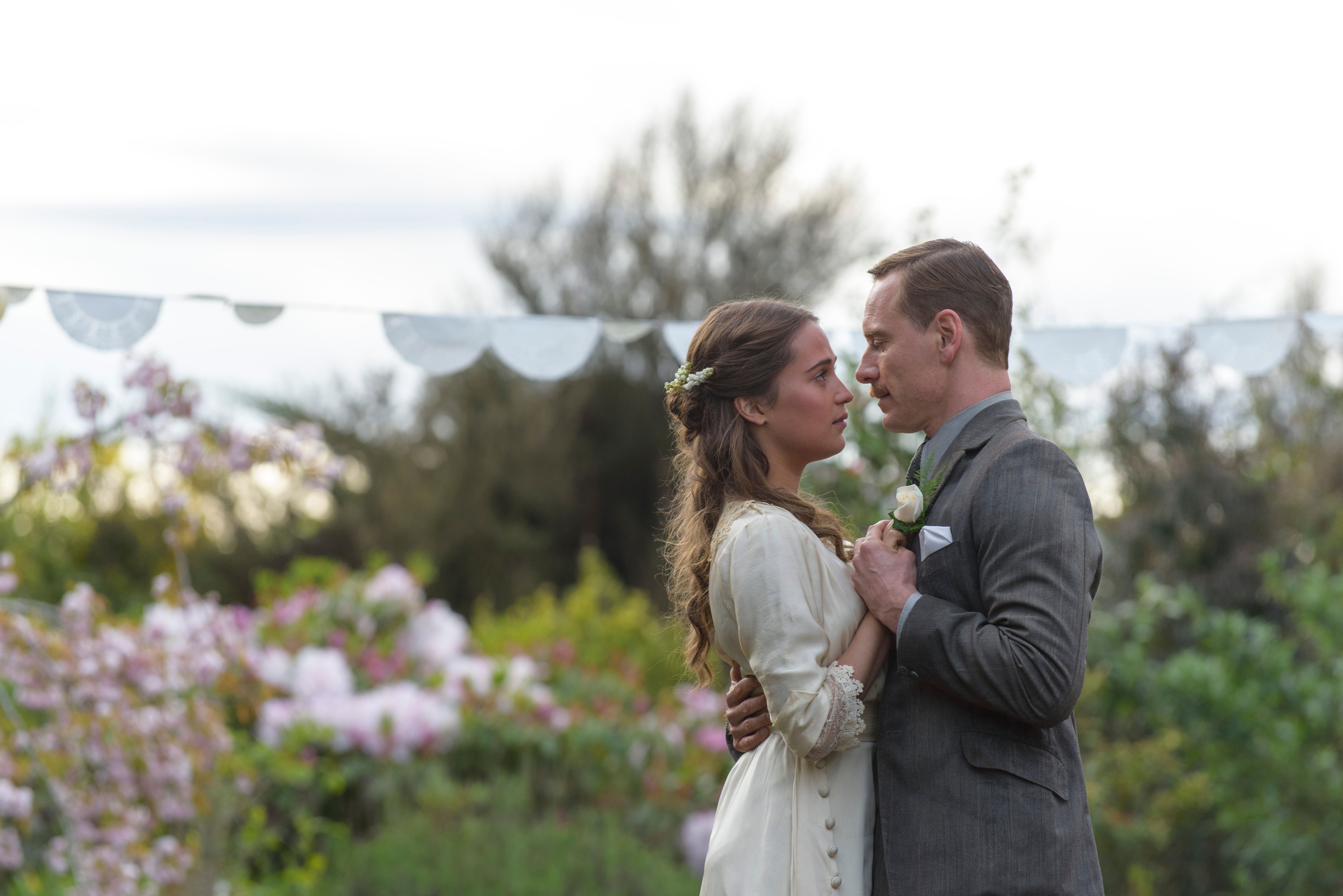 Michael and Alicia in the movie "The Light Between Oceans"